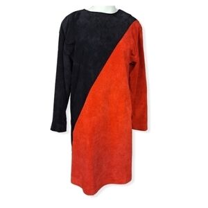 BAGATELLE  Vintage Genuine Suede Leather Shift Dress